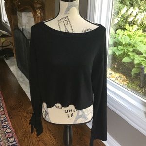 Wilfred XS Black Bell Tie Sleeve Sweater